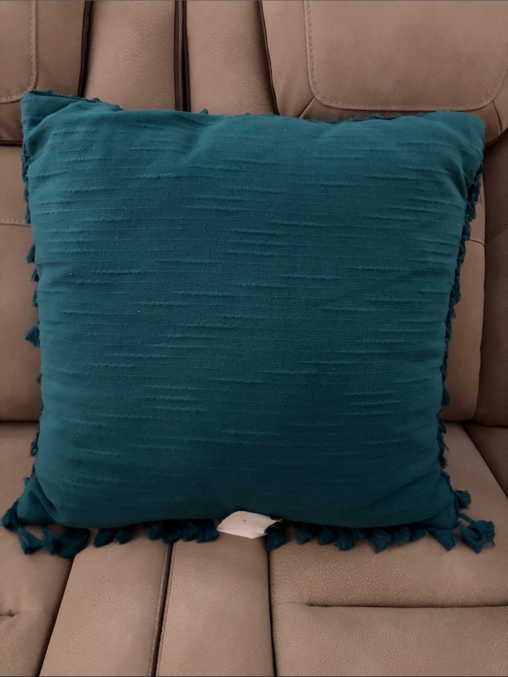 Threshold Teal Tassel Accent Pillow